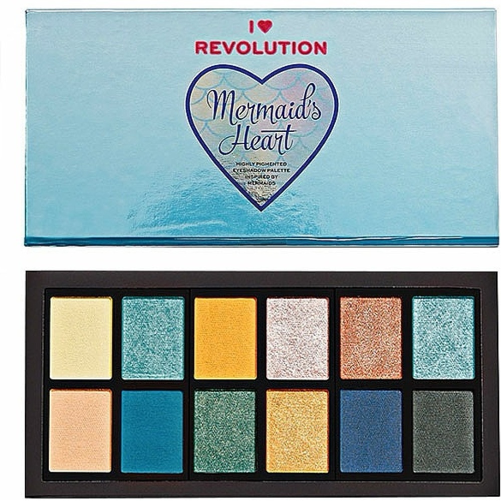 I Heart Revolution Mermaid's Heart Eyeshadow Palette - Aqua Blue